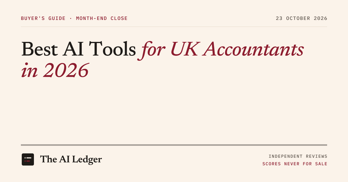 Cover image for The AI Ledger article: Best AI Tools for UK Accountants in 2026